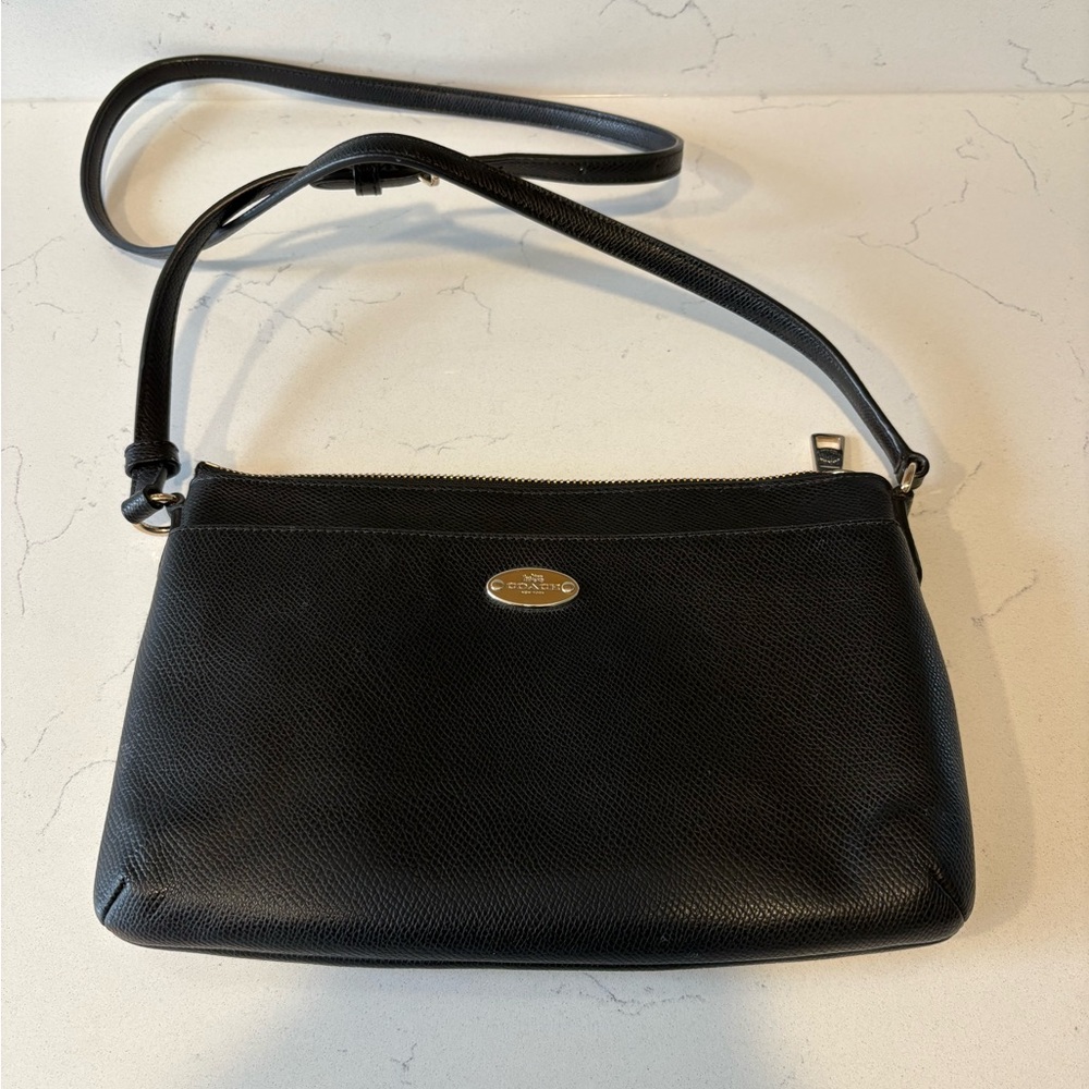 Black Leather Coach crossbody